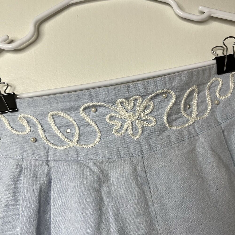 Vintage Peter Popovitch Shorts Womens Sz L Elastic Waistband Embroidered Pearl - Picture 3 of 6